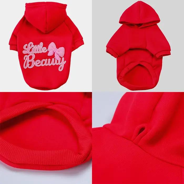 Sweats à capuche en coton avec lettres imprimées pour petits et moyens chiens