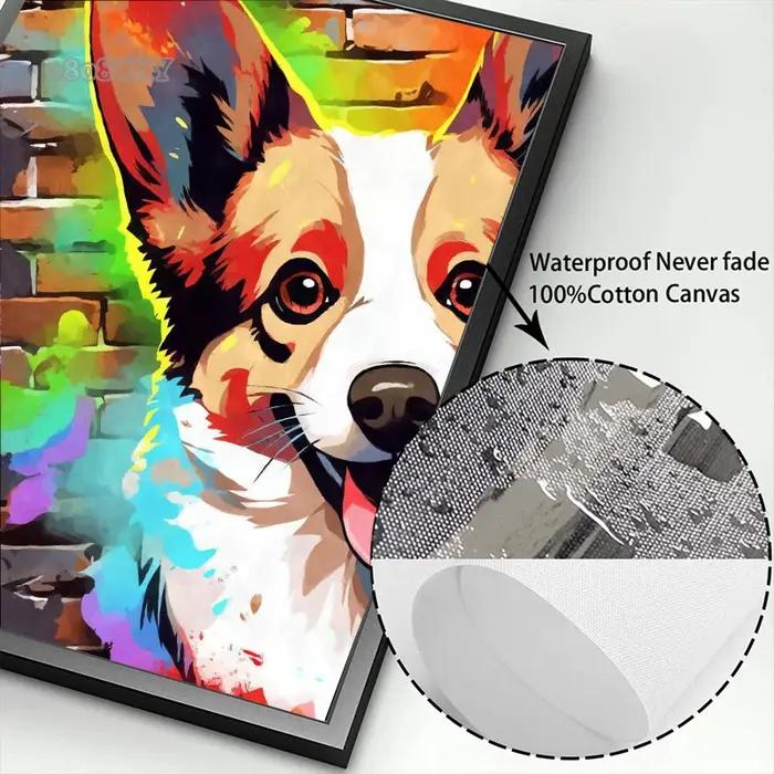 Affiches d'art de chien de graffiti coloré