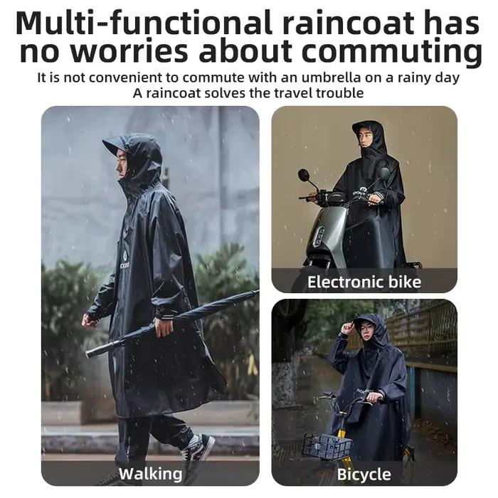 ROCKBROS-Poncho de pluie avec capuche pour homme et femme, imperméable, coupe-vent, voyage, camping,