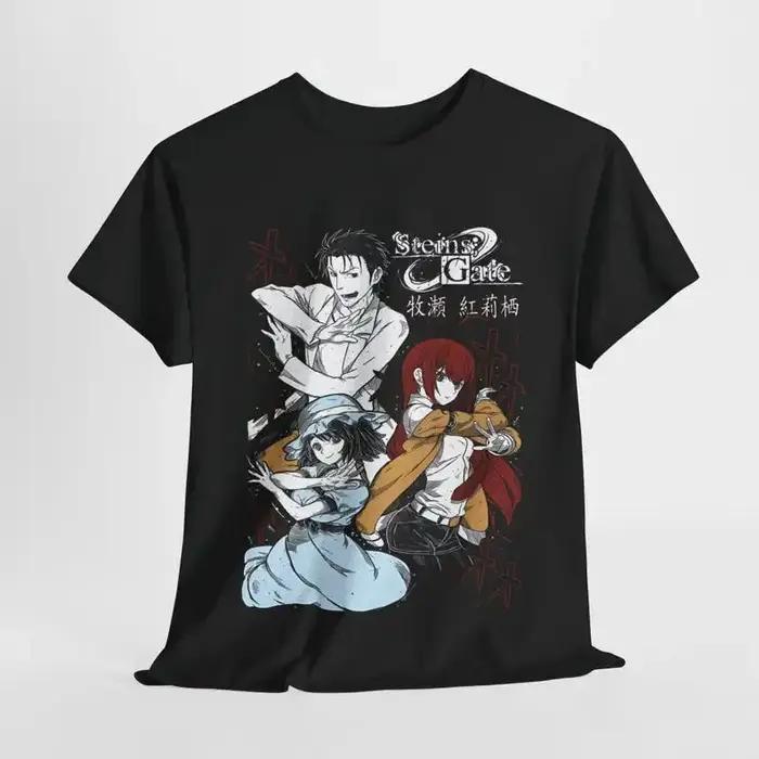 T-shirt vintage tendance été 2026 pour hommes et femmes, motif Steins Gate, Kurisu Makise, fille Kaw