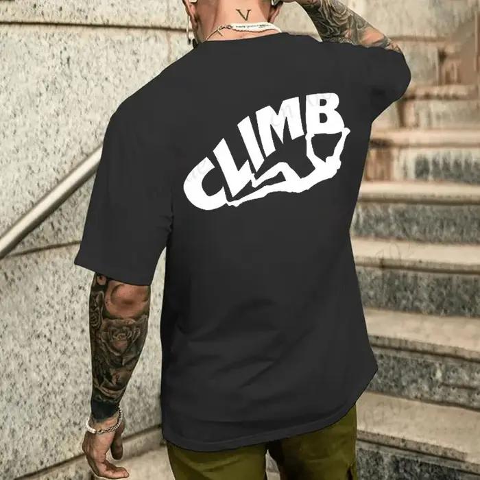 T-shirt de design pour l'escalade en modal, décontracté, respirant, adapté aux quatre saisons, pour grimpeurs homme, cadeau parfait pour les amateurs de montagne