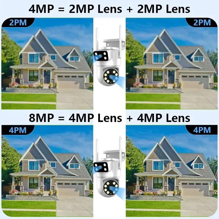 Caméra de surveillance extérieure 4K 8MP Tuya PTZ double objectif avec IA et suivi automatique pour chasse