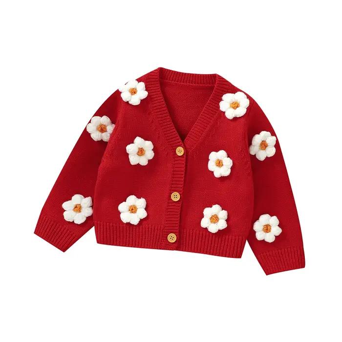 Cardigan tricoté en acrylique pour bébés filles de 6 à 36 mois