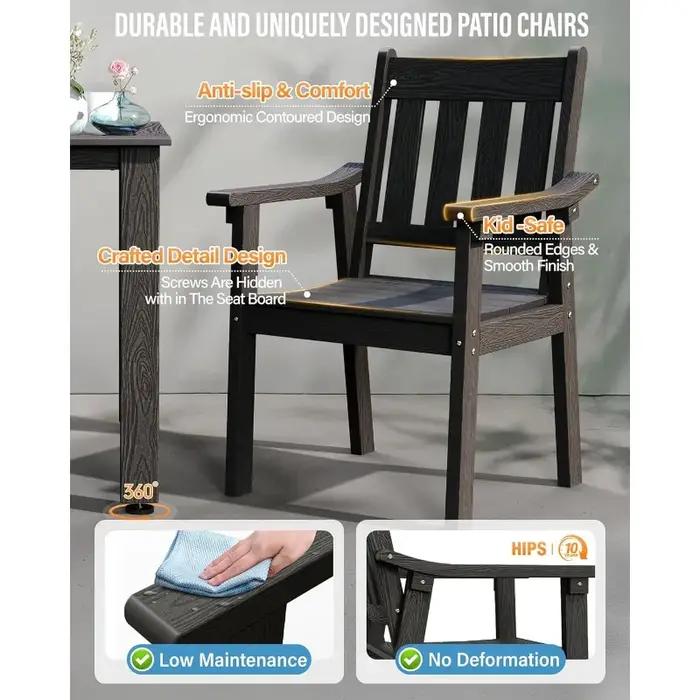 Ensemble de table de patio HIPS : table et chaises d'extérieur 7 pièces, ensemble de meubles de sall