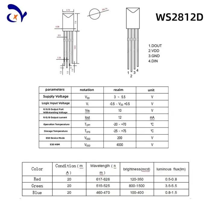 Perles de lampe à insertion directe, fantôme RVB, IC intégré, diode électroluminescente, tête ronde,