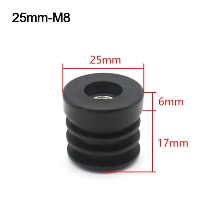 Bouchon de tuyau rond en plastique noir