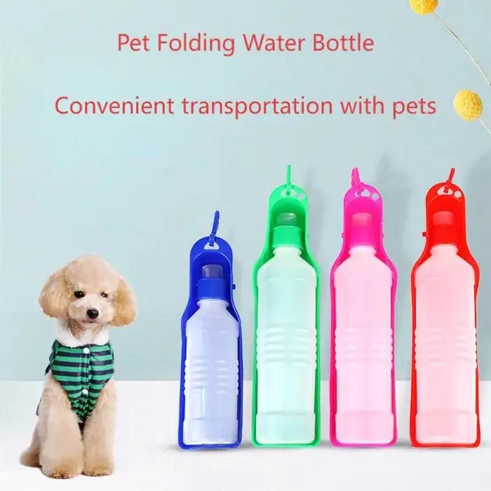 Bouteille d'eau pour chien en plastique universel pour petites races de chiens, chats et autres animaux de compagnie couleur argent, blanc, bleu marine, bourgogne, gris clair, or, noir, vert