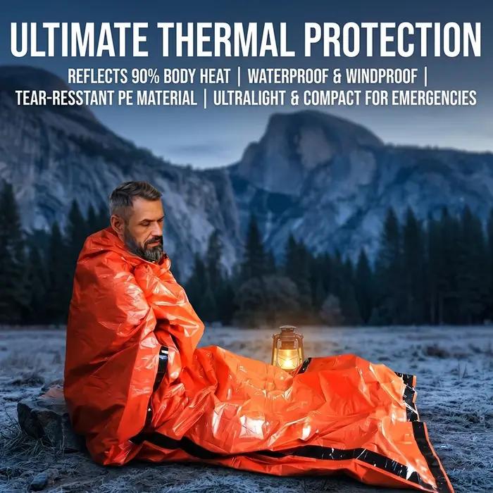 Sac de couchage de survie d'urgence couverture thermique imperméable portable couverture en Mylar équipement de premiers secours camping randonnée chasse