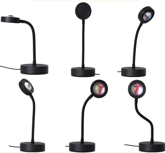 Lampe LED de coucher de soleil, projecteur USB, décoration de fête d'anniversaire, lumières d'ambian