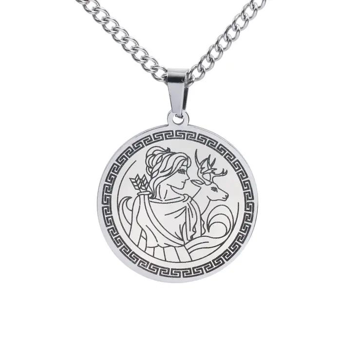 Pendentif Artemis de déesse de chasse, collier de mythologie grecque ancienne pour femmes et filles,