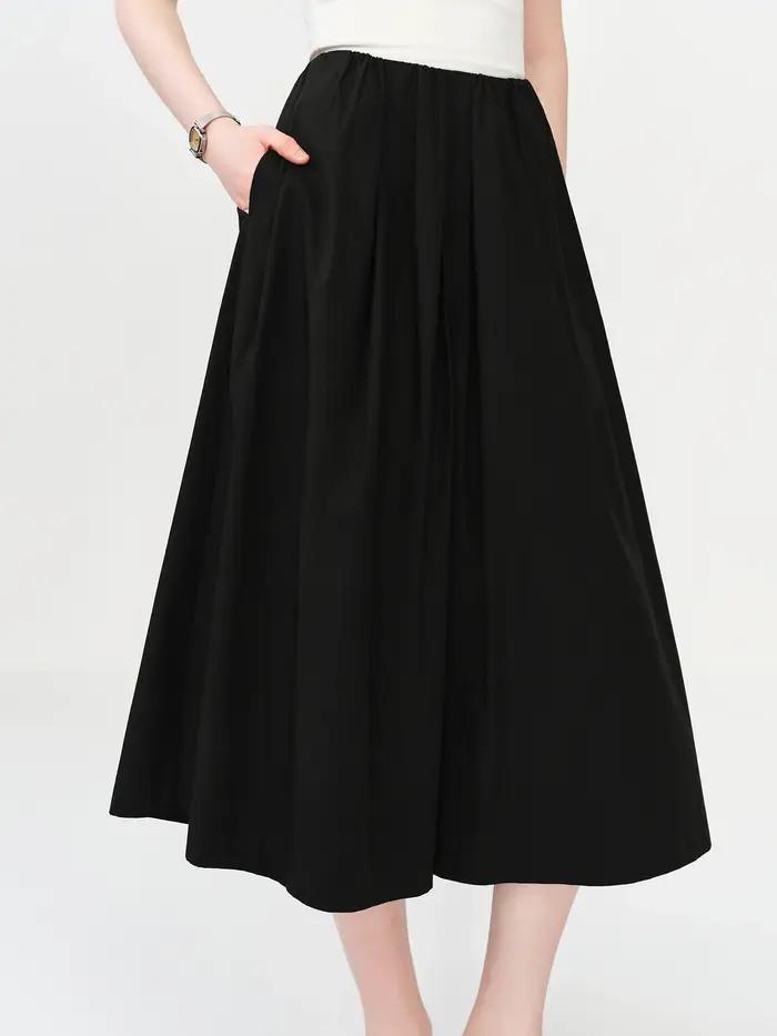 Pantalon décontracté en coton FSLE pour femme, silhouette trapèze, coupe ample, été 2026, confort et élégance, tenues décontractées, voyages, après-midi détente