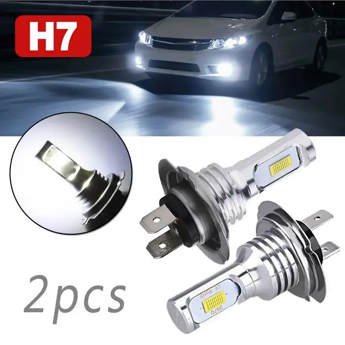 Ampoules de phares LED H7, feux de route et de croisement, 55W, 8000LM, 6000K, Super lumineux, pour