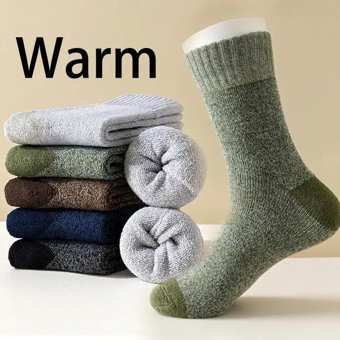 5 paires chaussettes chasse laine mérinos - Randonnée hivernale confort thermique