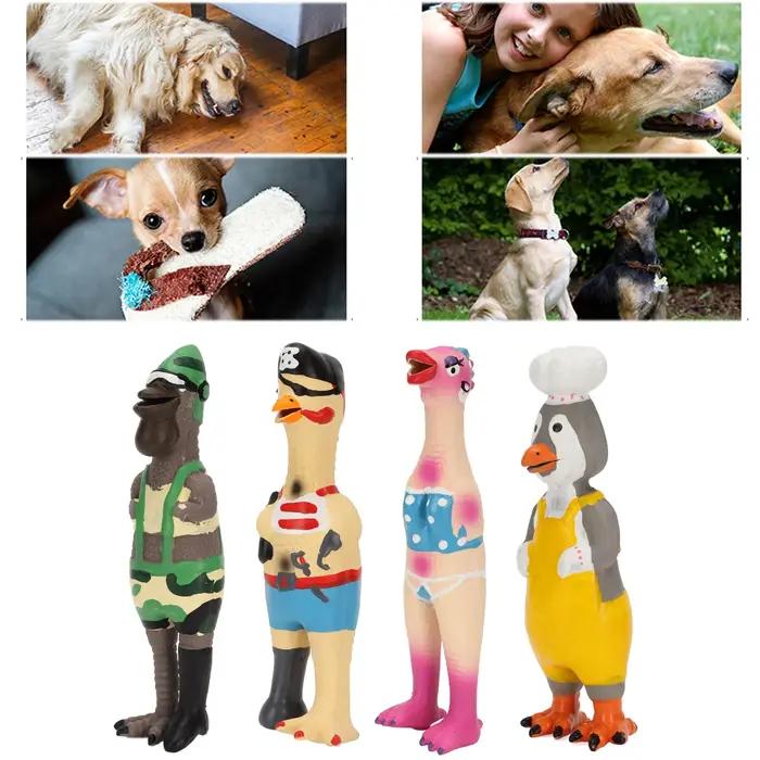 HOOPET jouets pour chiens de compagnie poulet hurlant presser son jouet pour chiens Super Durable drôle grinçant jaune caoutchouc poulet chien jouet à mâcher