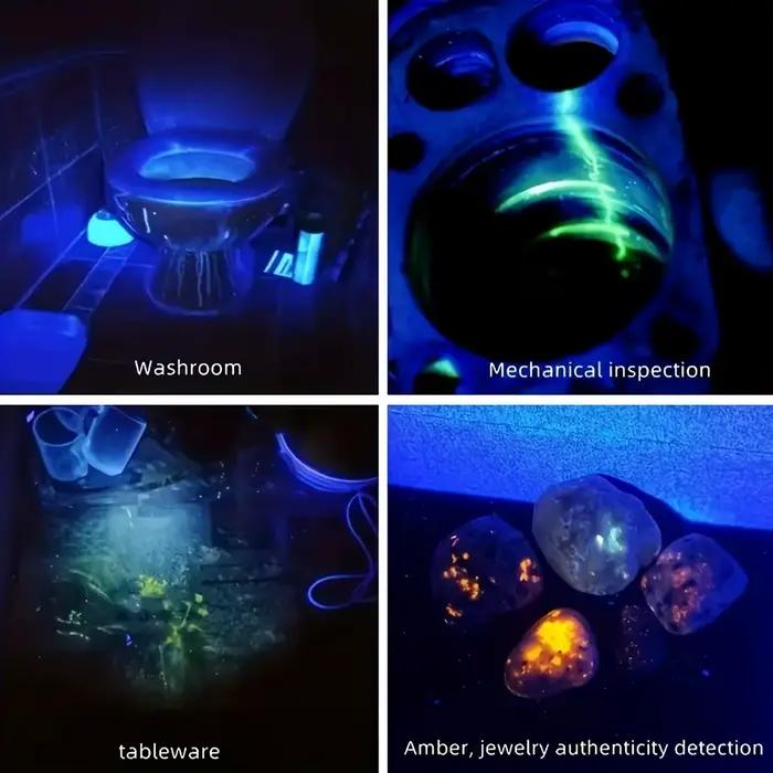 Lampe de poche UV Portable UV395NM, torche ABS Zoomable, 3 Modes, lampes de poche ultraviolettes pou