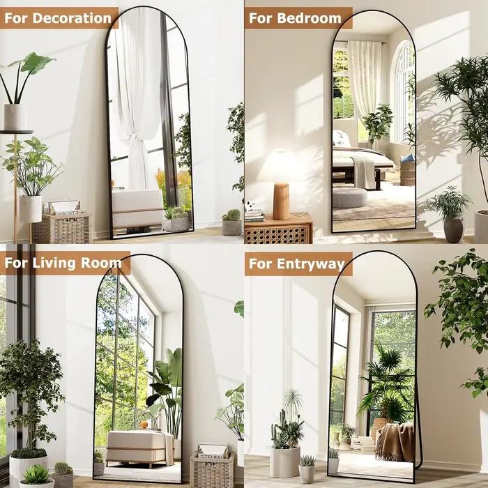 Miroir pleine longueur arqué 26" x 71" - Miroir complet - Miroirs de sol extra larges pour chambre,