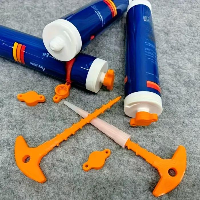 Outil de retrait de bouchons et de buses de pistolet à mastic silicone pour fabrication commerciale en plastique argent pour maintenir le mastic frais et prolonger la durée de vie des matériaux de construction