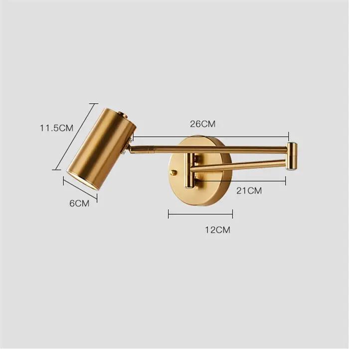 Applique murale nordique pour chambre à coucher, luminaire mural led pliable, Angle réglable, éclair