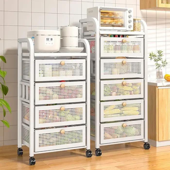 Rangement de cuisine multicouche du sol au plafond, type MEL-Type T1, panier de fruits et légumes, c
