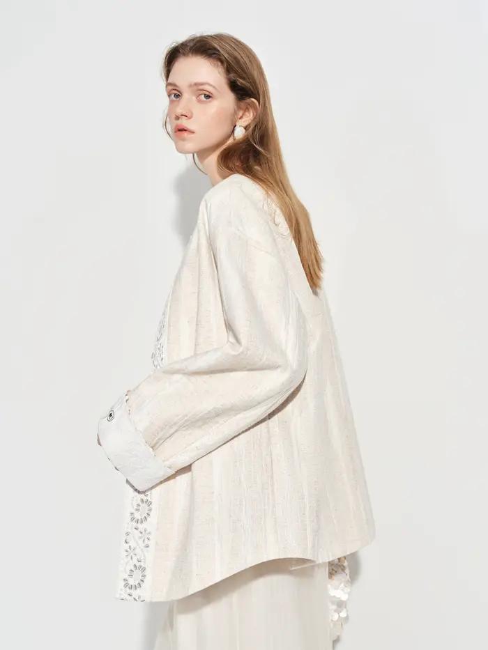 FSLE – veste en mélange de lin de Style chinois, nouvelle collection printemps 2026, nouvelle versio