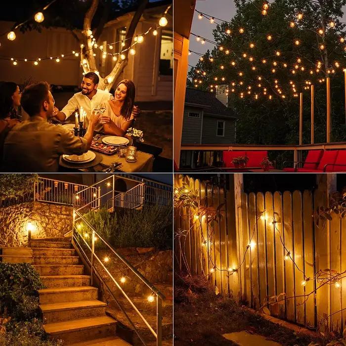 Sphoon Vintage G40 LED guirlandes lumineuses Dimmable étanche Connectable 50FT 65FT guirlande de jar
