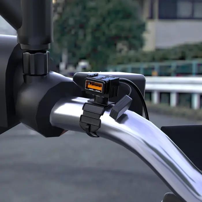 Chargeur rapide USB pour moto étanche, 18W, chargeur SAE vers USB, 12-24V, QC3.0, charge rapide 3.0,