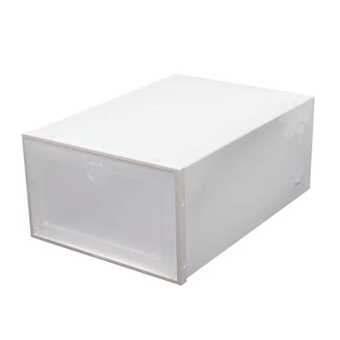Boîtes à chaussures pliables, organisateurs de chaussures en plastique, étuis de rangement empilable