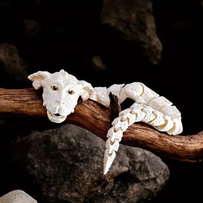 Dragon de chien imprimé en 3d, articulé rotatif, modèle de Simulation de mobilité articulée, ornement de bureau, décoration de maison, cadeau