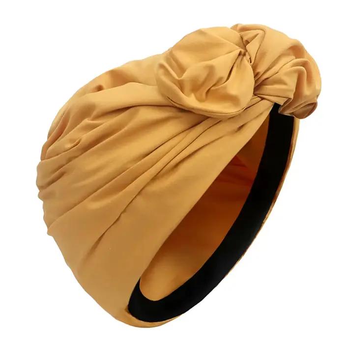 Femme musulman foulard casquette coton bandeau africain bandeau élégant rétro Turban pour dames bonn