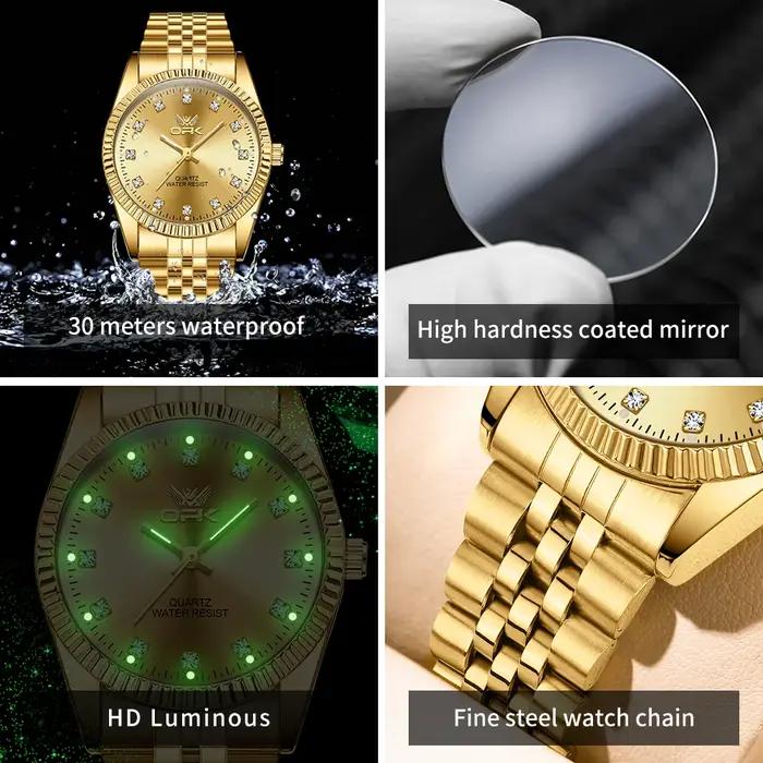 Montre homme OPK 6027 acier inoxydable quartz zirconium étanche automatique - Luxe abordable