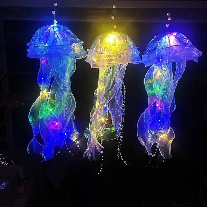 5-1 pièces RGB méduse lampe colorée veilleuse méduse atmosphère lumière lampe suspendue plafond lant