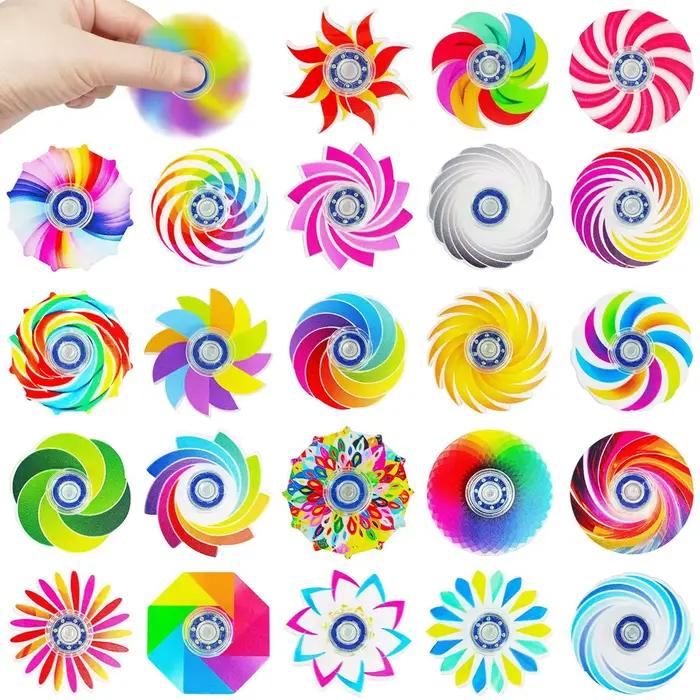 Mini Fidget Spinners, 24 pièces, jouets sensoriels anti-Stress et d'anxiété pour cadeaux de fête d'a