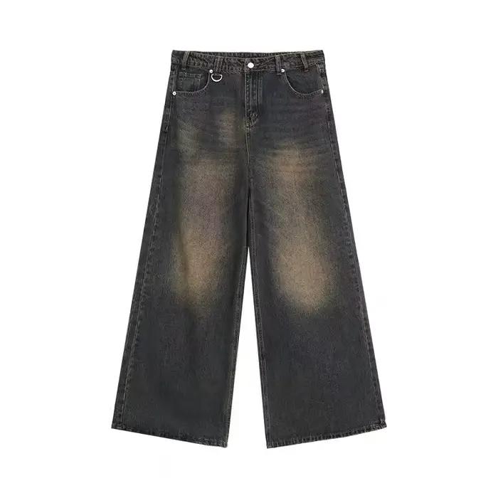 Été hommes Baggy jean unisexe Vintage Style américain droit jambe large Denim pantalon marque de mod