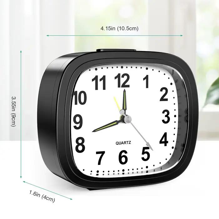 Horloges silencieuses ORIA, horloges de chevet sans tic-tac, alimentées par piles, horloges de table