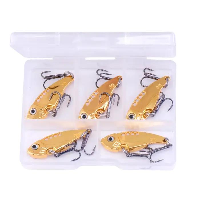 GOBASS 5 pièces Mini métal VIB lame gabarit leurre de pêche 25mm 3g coulant Vibration appâts artificiels cuillère ambian