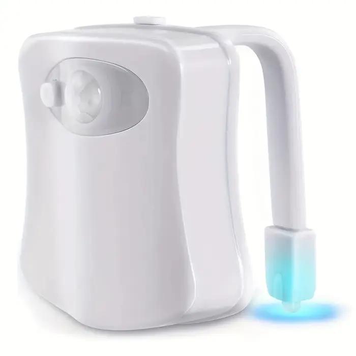 Veilleuse LED pour cuvette de toilette avec capteur de mouvement PIR, alimentée par batterie, 7 coul