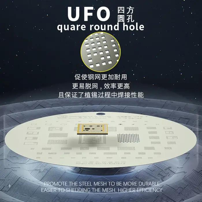 Pochoir de Reballing en Maille d'Acier BGA MECHANIC UFO pour HUAWEI SAMSUNG XIAOMI iPhone 6-16 Pro M
