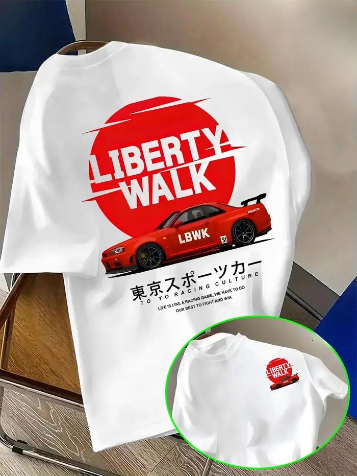 T-shirt d'été 2026 à manches courtes pour homme, motif tendance LIBERTY WALK Modified Sports Car, re