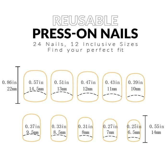 ARTAUG 24 pièces presse sur ongles moyen blanc carré presse sur ongles doux presse sur ongles coréen