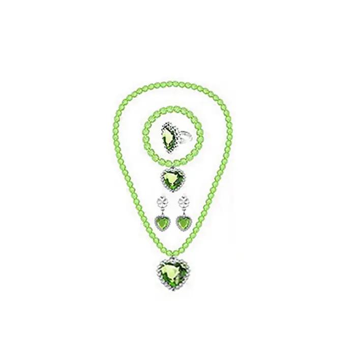 Enfants filles Elsa Sofia Belle princesse accessoires raffinement perles collier Bracelet bague boucle d'oreille bijoux