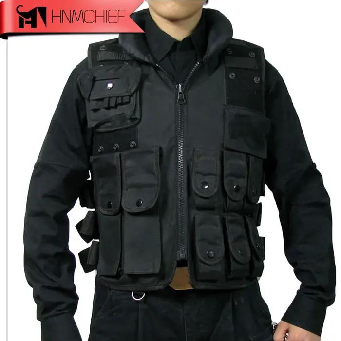 Veste de police militaire en poly glaDulglaSWAT, équipement CS, uniforme noir