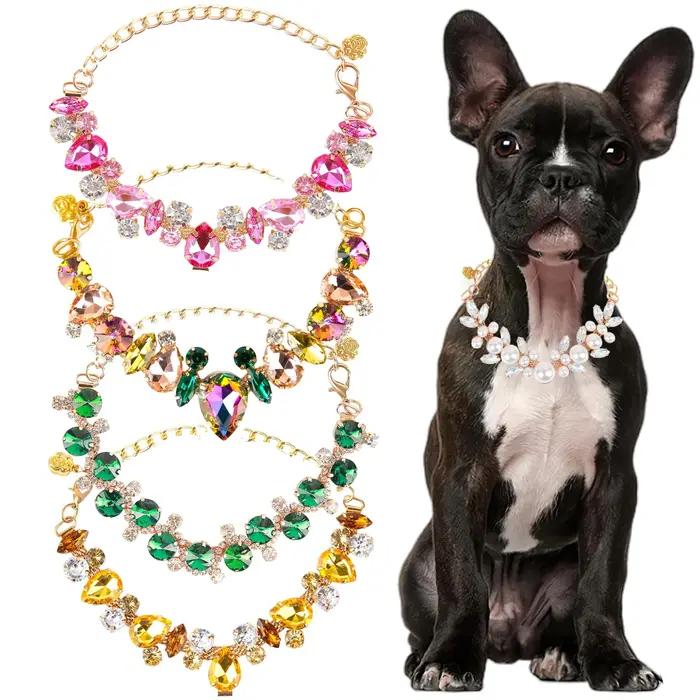Collier de luxe en pierres précieuses pour chien et chat