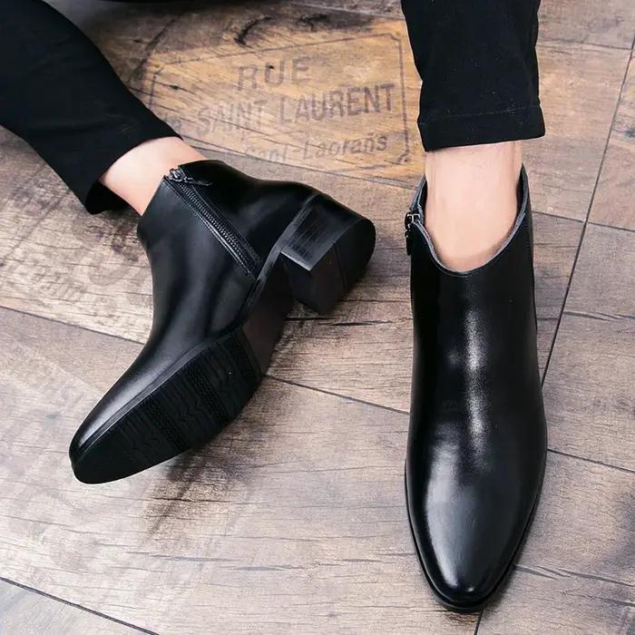 Bottines classiques en cuir noir pour hommes et femmes, style britannique, bout pointu, bottes Chels