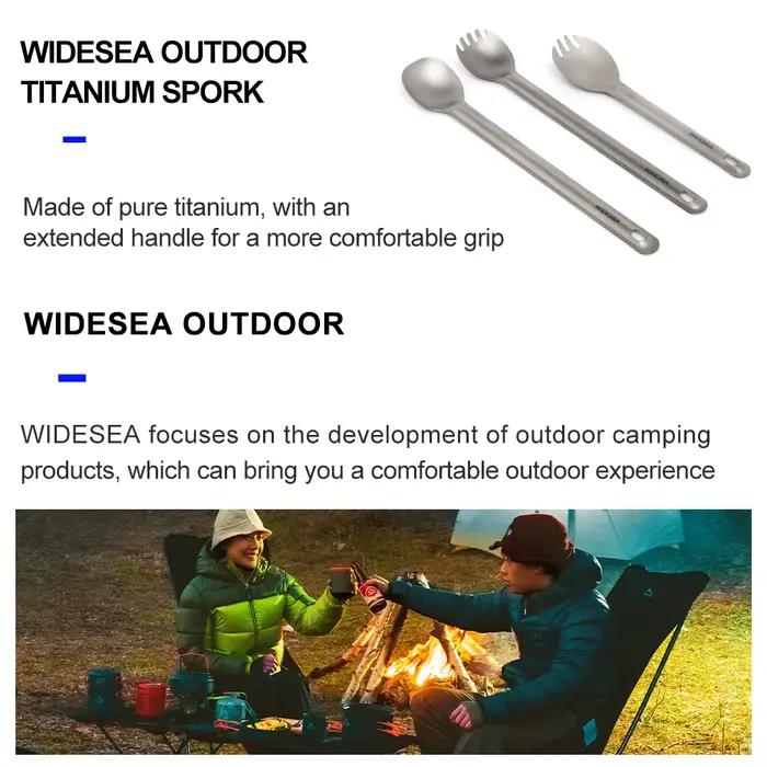Widesea Camping titane Spork cuillère extérieur fourchette légère vaisselle Portable pique-nique ran