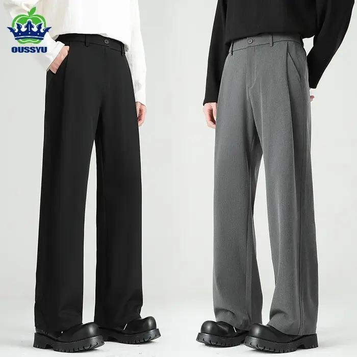 OUSSYU marque de luxe qualité Baggy pantalons décontractés hommes d'affaires taille élastique coréen