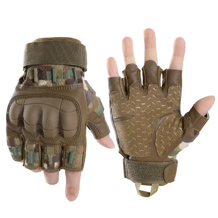 Gants tactiques sans doigts coque dure pour chasse paintball antidérapants sport outdoor hommes femmes ocassions spéciales activités extérieures