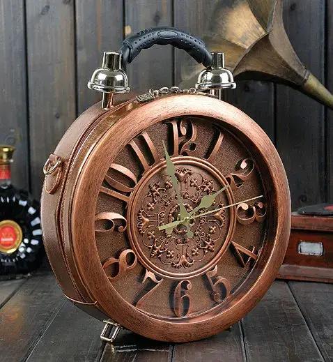 Sac rétro circulaire vintage pour femmes polyvalent polyester noir marron clair bourgogne horloge design unité centrale occasions spéciales