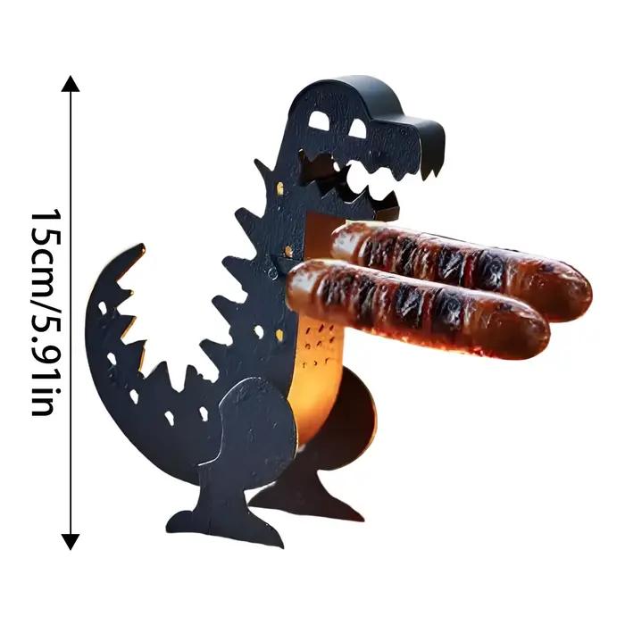 Gril en forme de dinosaure pour hot-dogs, barbecue compact, tablier portable, outil de cuisine robuste pour camping et réunions familiales