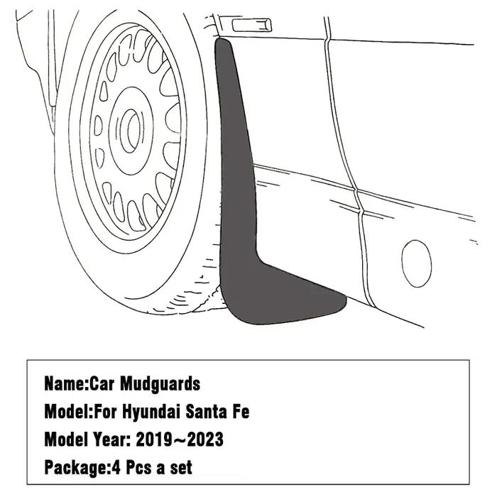 Garde-boue de voiture pour Hyundai Santa Fe, garde-boue, garde-boue, réglage des éclaboussures, acce