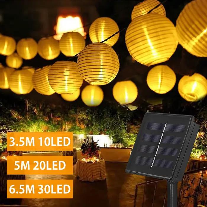 Lanterne solaire étanche pour décoration de jardin, guirxiété de Noël, lumière dégradée, extérieur,